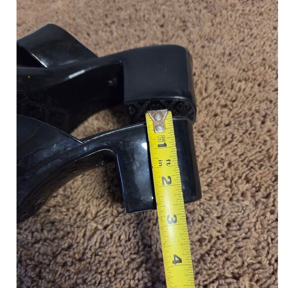 Jeffery Campbell y2k bubble platform rubber heeled slides sandals black 6 - Picture 8 of 8